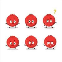 Cartoon character of red berry with what expression vector