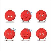 Cartoon character of red berry with sleepy expression vector