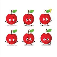 Cartoon character of cherry with what expression vector