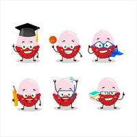 School student of slice of lychee cartoon character with various expressions vector