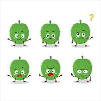 Cartoon character of soursop with what expression vector