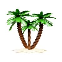 3d coconut tree illustration or 3d summer palm tree illustration png