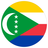 Comores bandeira dentro círculo. bandeira do Comores dentro volta forma png