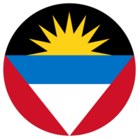 antigua en Barbuda vlag in cirkel, ronde vorm png