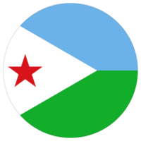 Djibouti flag in circle. Flag of Djibouti rounded shape png