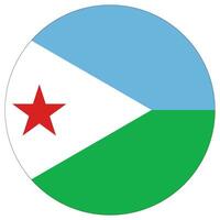 Djibouti flag in circle. Flag of Djibouti rounded shape vector