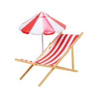 3d beach chair icon illustration isolated or 3d rendering of summer beach chair illustration png