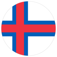 Faroe Islands flag in circle shape. Flag of Faroe Islands flag rounded shape png