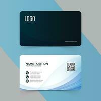 Abstract modern corporate blue and white business card layout vector