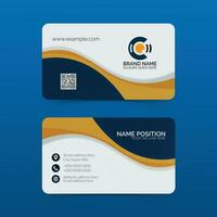 Round orange and white business card template layout vector