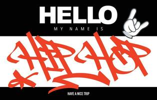 HIP HOP GRAFFITI MY NAME IS TAG vector