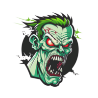 Free zombie head logo realistic photo, Ai Generative png