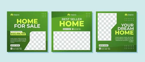 Real estate instagram post template design vector