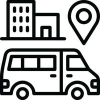 Bus transportation symbol icon vector image. Illustration of the silhouette bus transport public travel design image. EPS 10