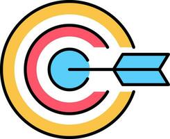 Arrow target goal icon. marketing target graphic design. vector