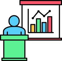 Businessman talk presentation with a growth bar Chart vector