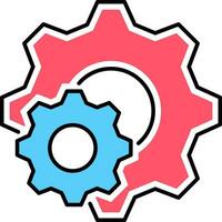 big and small gear wheels icon for web, mobile and ui design vector