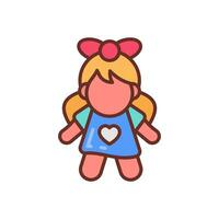 Doll icon in vector. Illustration vector