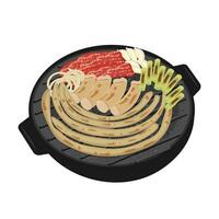 Logo Illustration Gopchang gui Korean Grilled Beef Tripe vector