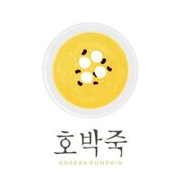 Top view Hobakjuk Korean Food Illustration Logo vector