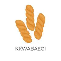 coreano retorcido rosquillas kkwabaegi logo ilustración vector