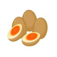 Logo Illustration of Ajitama Soy Egg Or Pickled Egg for Japanese Ramen Topping vector