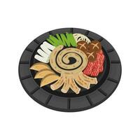 Korean Grilled Gopchang Illustration Logo vector