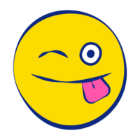 Wink 30 Grunge Emoticons Fill Style png