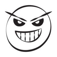 Evil 30 Grunge Emoticons Outline Style png