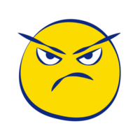 enojado 30 grunge emoticones blanco contorno estilo png