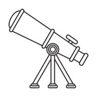 telescópio 30 escola ícone conjunto esboço estilo png