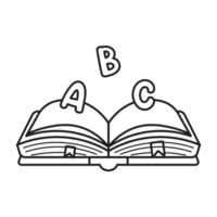 libro abierto 30 colegio icono conjunto contorno estilo png