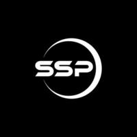 diseño de logotipo de letra ssp con fondo blanco en illustrator. logotipo vectorial, diseños de caligrafía para logotipo, afiche, invitación, etc. vector