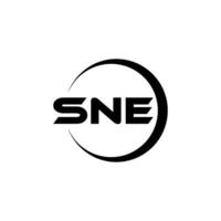 SNE letter logo design in illustrator. Vector logo, calligraphy designs for logo, Poster, Invitation, etc.