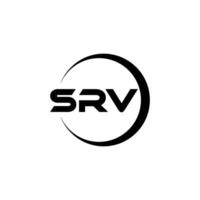 SRV letter logo design with white background in illustrator. Vector logo, calligraphy designs for logo, Poster, Invitation, etc.