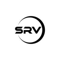 diseño de logotipo de letra srv con fondo blanco en illustrator. logotipo vectorial, diseños de caligrafía para logotipo, afiche, invitación, etc. vector