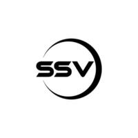 diseño de logotipo de letra ssv con fondo blanco en illustrator. logotipo vectorial, diseños de caligrafía para logotipo, afiche, invitación, etc. vector