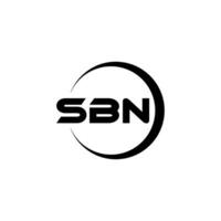 diseño de logotipo de letra sbn con fondo blanco en illustrator. logotipo vectorial, diseños de caligrafía para logotipo, afiche, invitación, etc. vector