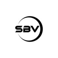 diseño de logotipo de letra sbv con fondo blanco en illustrator. logotipo vectorial, diseños de caligrafía para logotipo, afiche, invitación, etc. vector