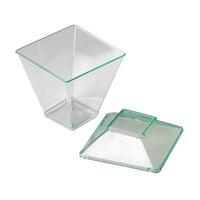 Plastic square cup or glass isolated over white background photo