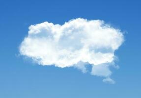 soltero nube aislado terminado azul cielo antecedentes. blanco mullido nube foto, hermosa nube forma. clima concepto foto