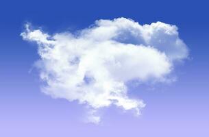 Single cloud shape isolated over blue background photo