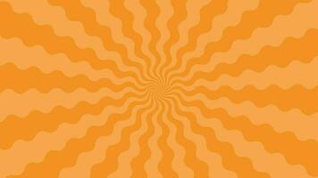 Simple flat Orange curl Light Sun burst looping animation background video