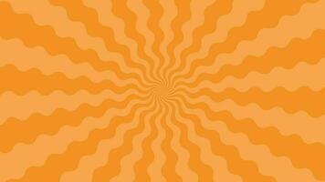 Simple flat Orange curl Light Sun burst looping animation background video