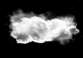 Realistic cloud shape isolated over black background photo