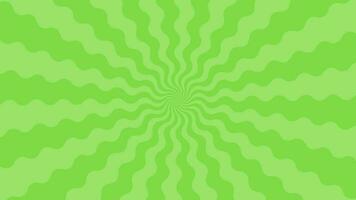 Simple flat green curl Light Sun burst looping animation background video