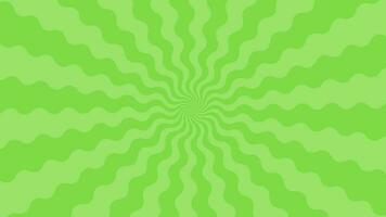 Simple flat green curl Light Sun burst looping animation background video