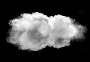 Realistic cloud shape isolated over black background photo