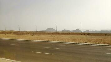 Road in the Sinai desert, Sharm el Sheikh in Egypt photo