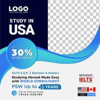 Study Abroad Social Media Post Template vector